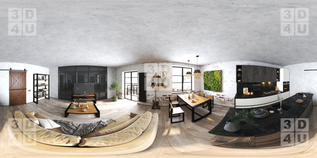 Лофт-пространство: 3D тур по квартире Лофт-пространство: 3D тур по квартире